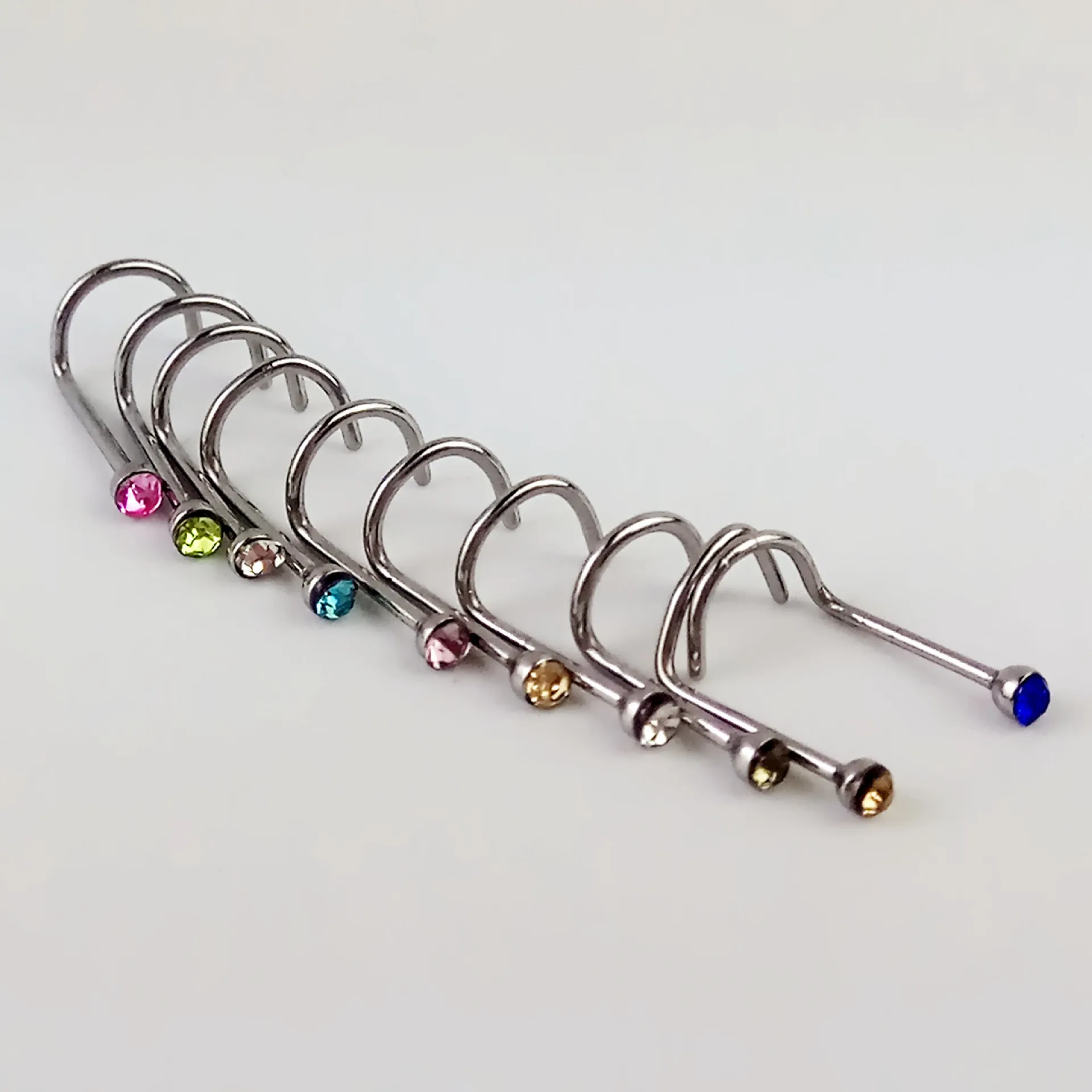 DoreenBeads титановые стальные винты для пирсинга тела 2 мм многоцветные Стразы носа
