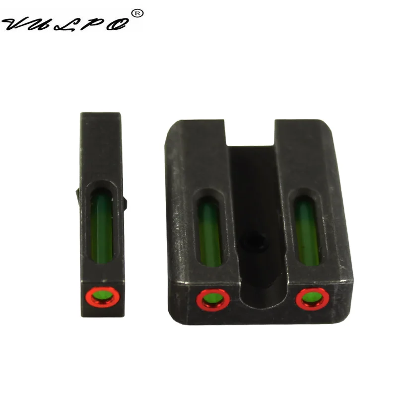 VULPO Glock Sight Steel Made красный зеленый волоконно оптический передний с боевым задним