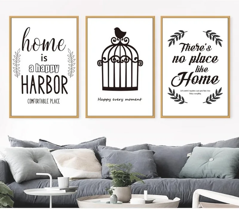 

Simple Nordic Style Decorative Painting English Alphabet Style Unframed Canvas Picture Modern Home Decoration Wall Art Poster