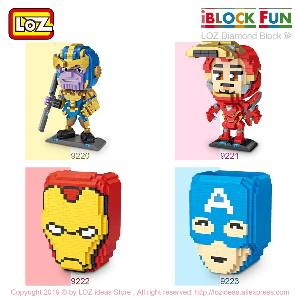 LOZ Diamond Blocks Super Hero Iron Movie Characters Plastic Building Model Educational Toys for Children Pen Holder DIY | Игрушки и