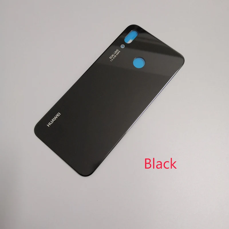 Black Чехол для HUAWEI P20 Lite/Nova 3E для задней крышки корпуса, стеклянный чехол для задней панели батареи, чехол для замены для HUAWEI P20Lite - Цвет: Black