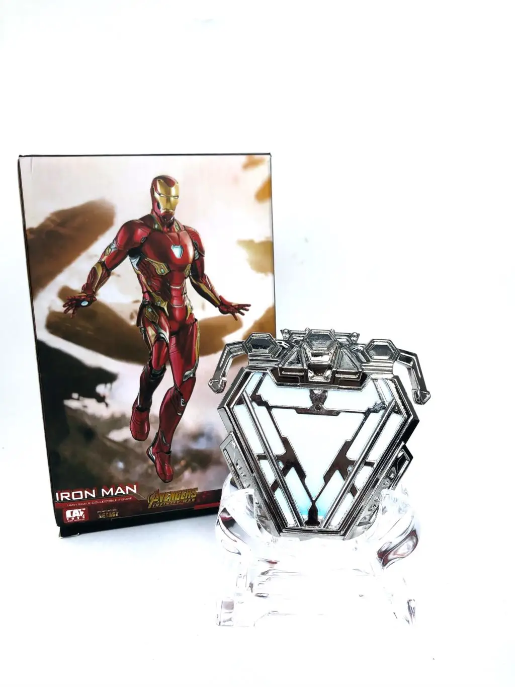 Marvel Мстители Бесконечность войны дуговой реактор с светодиодный Железный человек Tony Stark ПВХ фигурка Коллекция Модель игрушки