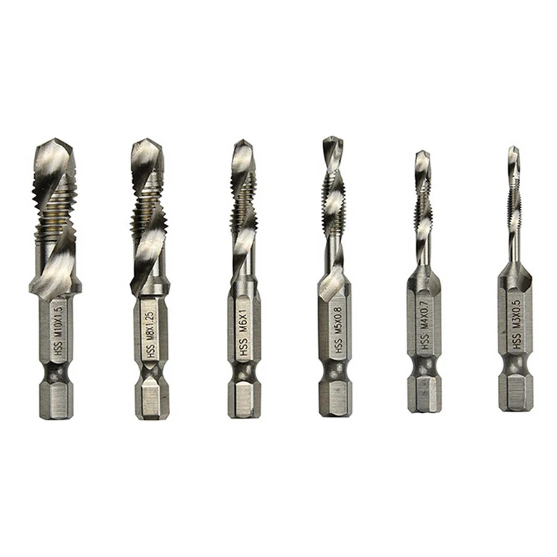 Набор меток для сверления 6 шт. комбинированное сверло с шестигранной головкой и