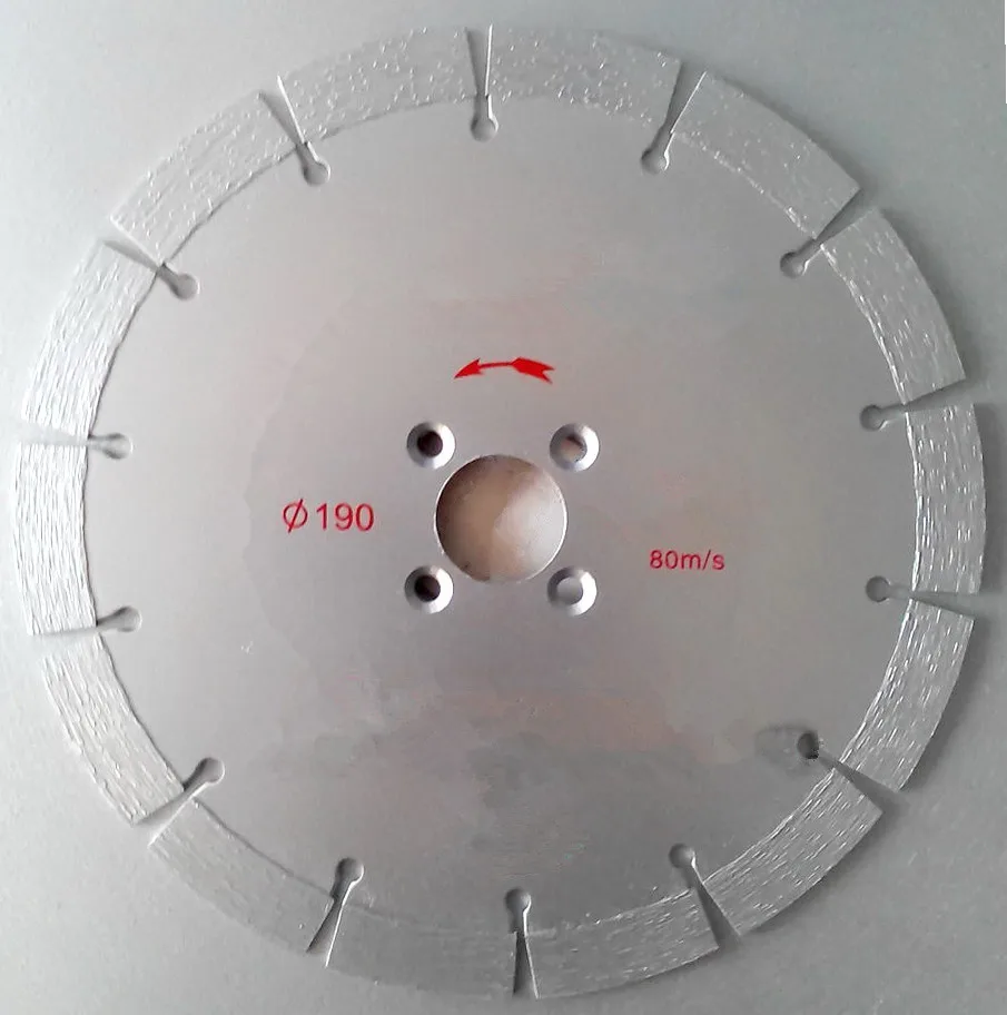 190mm Sintered Diamond Segmented Saw Blade for Cutting Concrete Wall