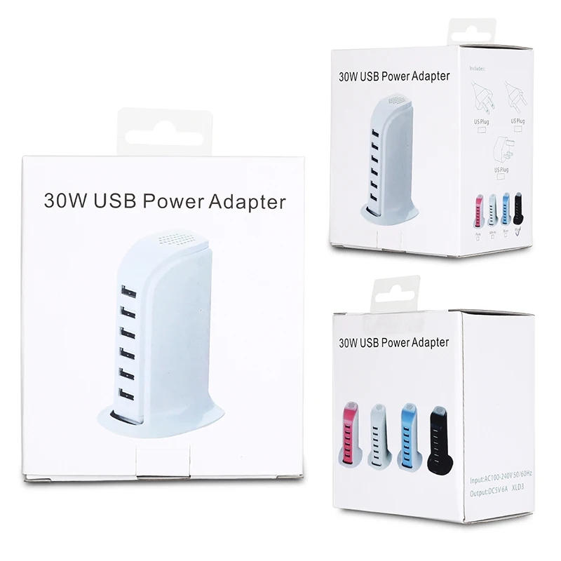 6 USB портов настольная док станция зарядное устройство адаптер дорожная стена для