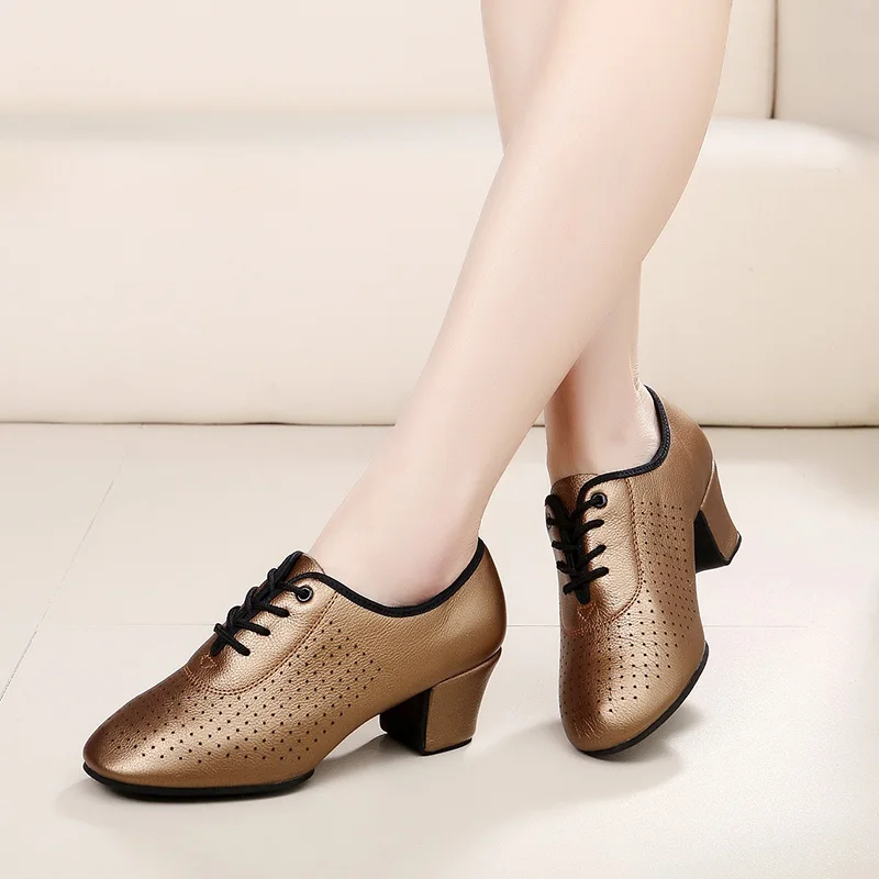 

USHINE BD-83 heel 5 cm soft genuine leather Cha Cha teacher dance shoes BD Ballroom Latin dance shoes women BD