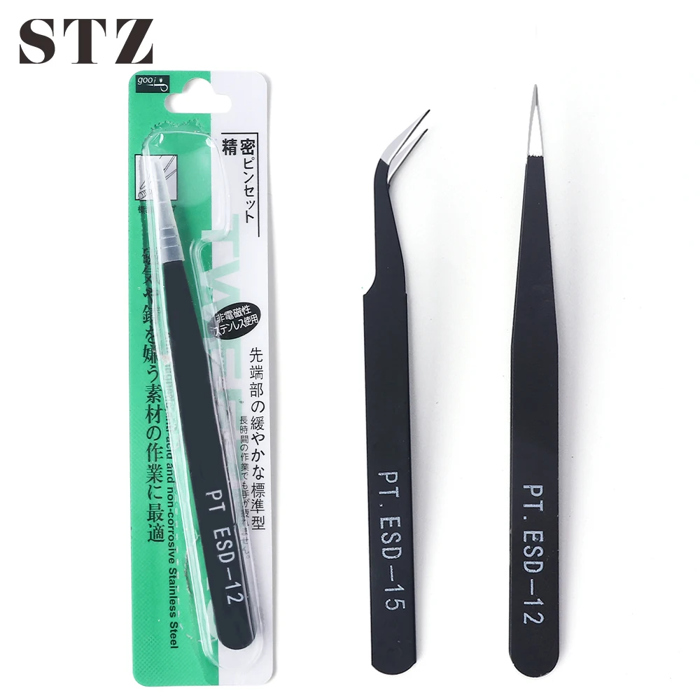 Пинцет для бровей STZ из нержавеющей стали украшения с драгоценными камнями