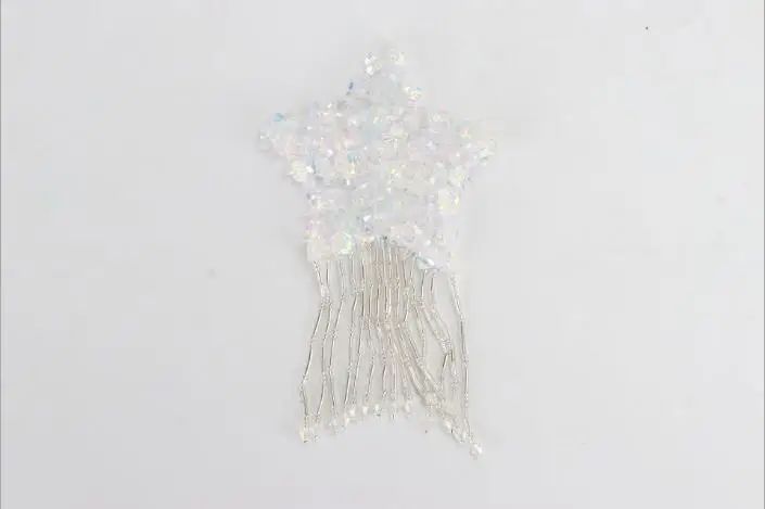 Ручной stitchin Стразы нашивки на костюм DIY звезды с блестками Длинная кисточка кулон пришить Кристалл бисером аппликация бахромой аксессуар