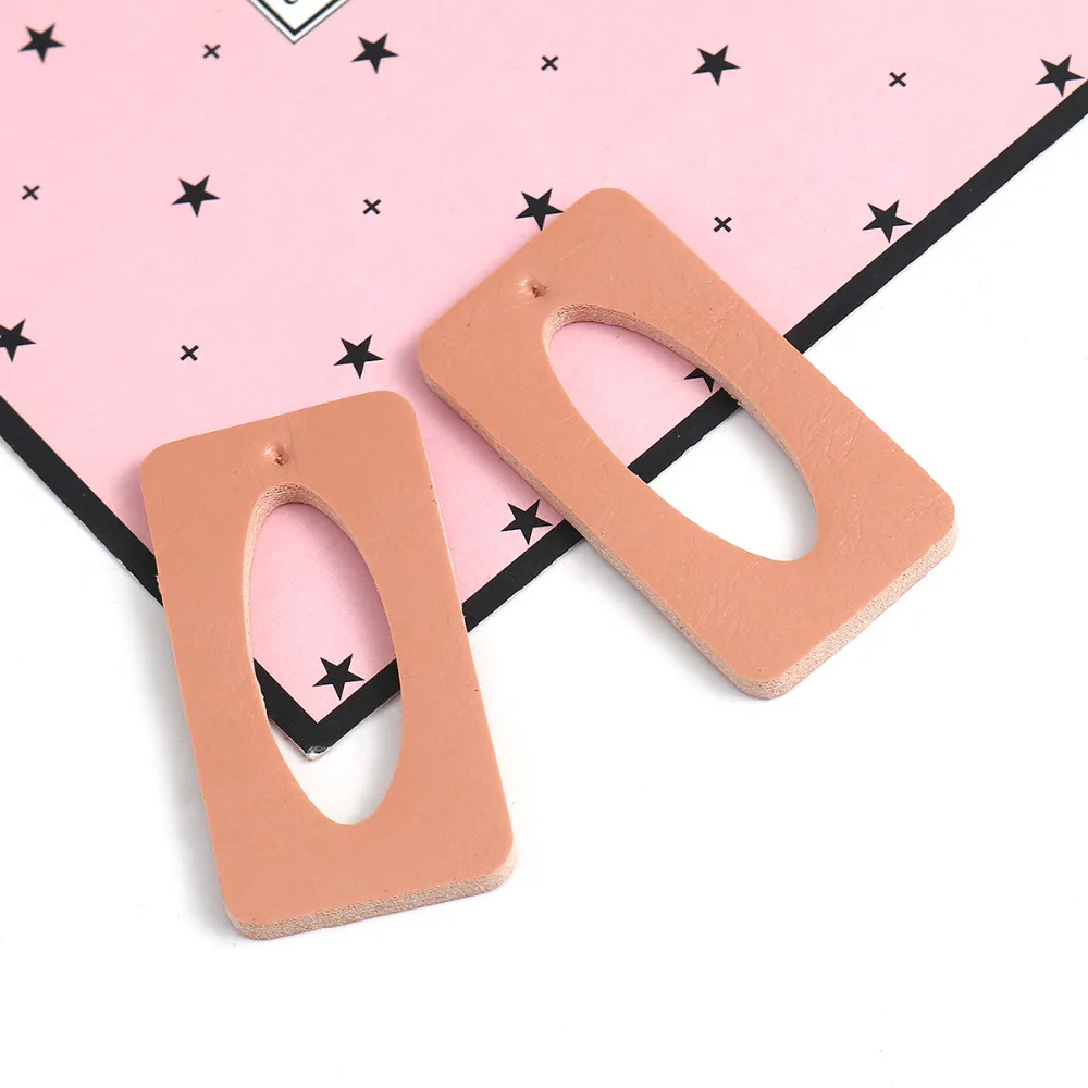 Doreen Box Nee Fashion PU Leather Pendants Geometric Oval Rectangle Peachy Beige Color DIY Necklace Bracelets Jewelry 50 PCs | Украшения и