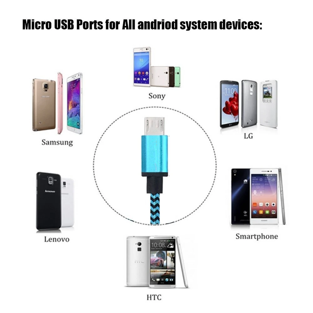 YIXIANG силовые кабели 1 м Micro USB кабель для синхронизации данных и зарядного
