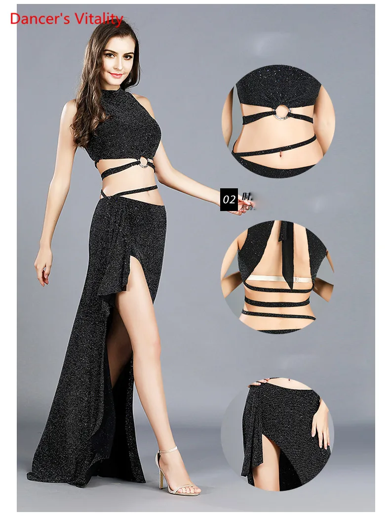 

Hot Sale Free Shipping 2019 New Fashion Sexy Belly Dance Costume Set / Belly Dance Clothing / Belly Dance Set top& Skirt 2pcs