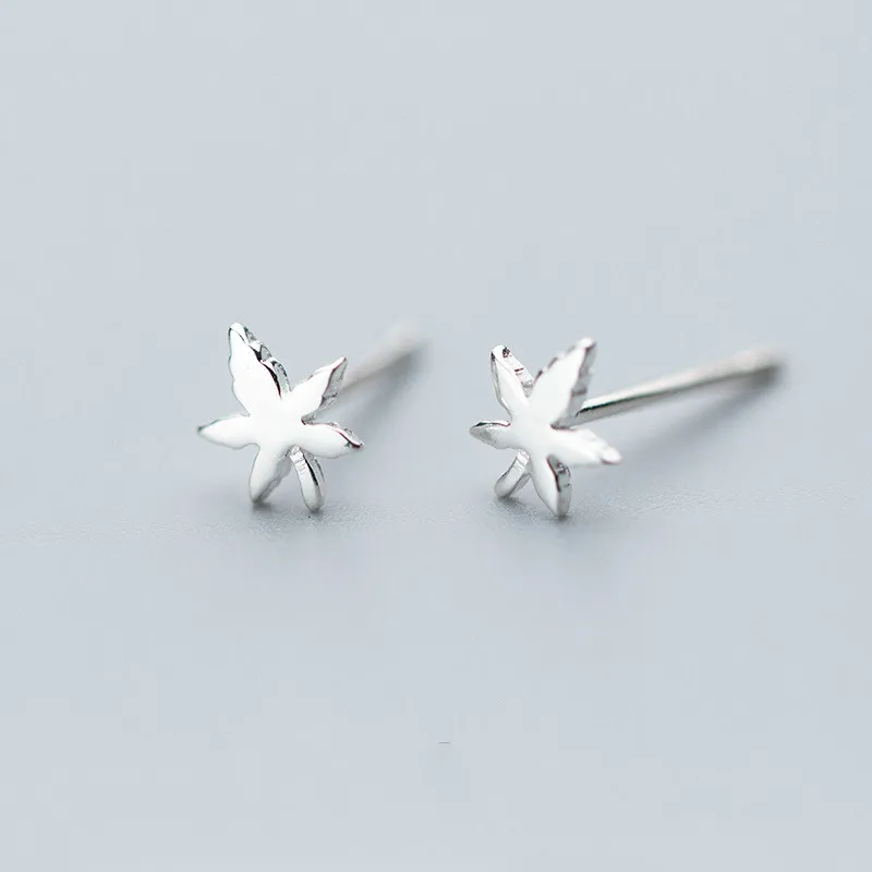 100% 925 Sterling Silver Insect Ladybug in Tree Leaves stud Earrings for Women Fine Jewelry drop ship | Украшения и аксессуары