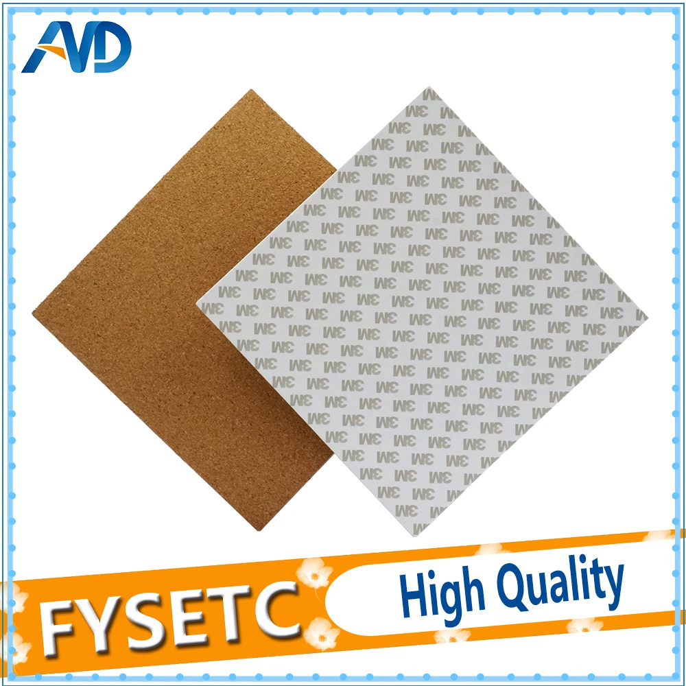 

8pcs Square 200x200mm Thickness 3mm Adhesive Cork Sheets For i3 Heated Bed Hot Plate With Tape Thermal Cork Plate