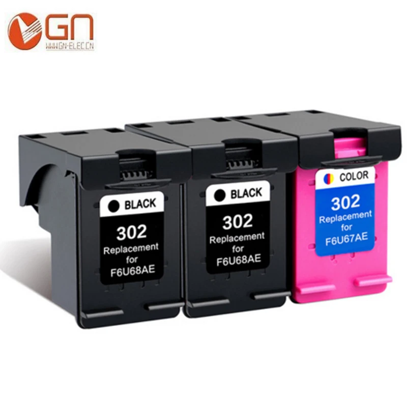 GN 3pk 302XL наполненный принтер Φ 302 XL для HP Deskjet 2130 2135 1110 3630 3632 Officejet 3830 3834 4650|ink cartridge|hp