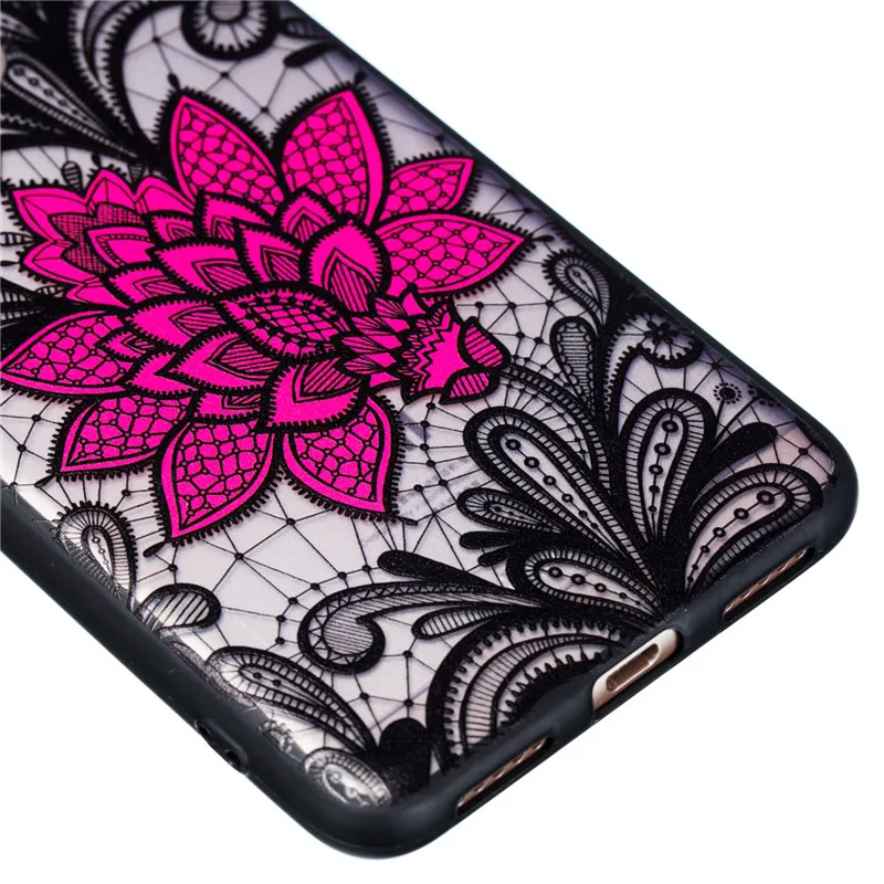 Роскошный чехол с рисунком черной кружевной розы для телефона Xiaomi Redmi 5 6 4X 4A 5A 5 Plus 6 Pro Note S2 3 4 5 Pro.