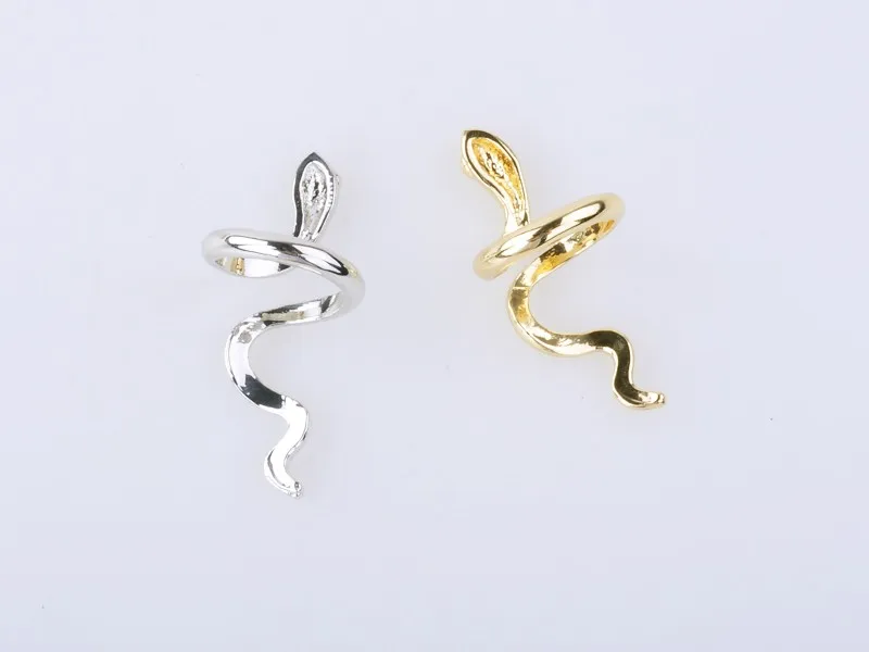 Женское золотистое гладкое Открытое кольцо со змеиным плетением R010 | Украшения и