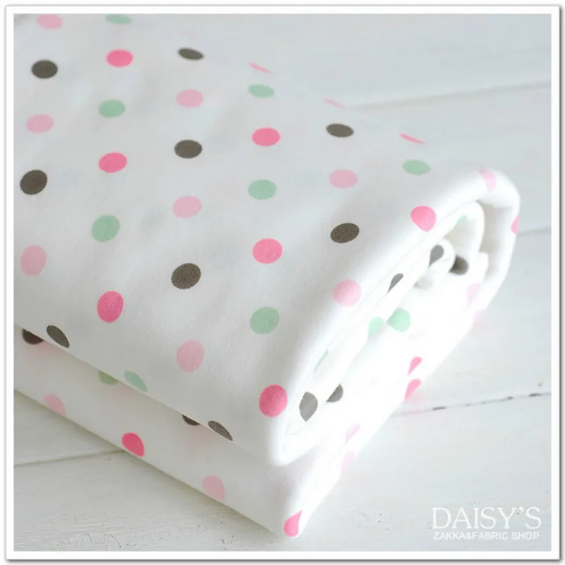 Принт &quotгорошек&quot 100% хлопок вязаная трикотажная ткань для самостоятельного