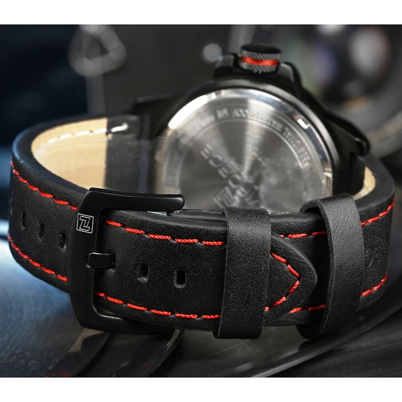 Naviforce оригинальный Элитный бренд Модные Для мужчин часы спортивные кожаный