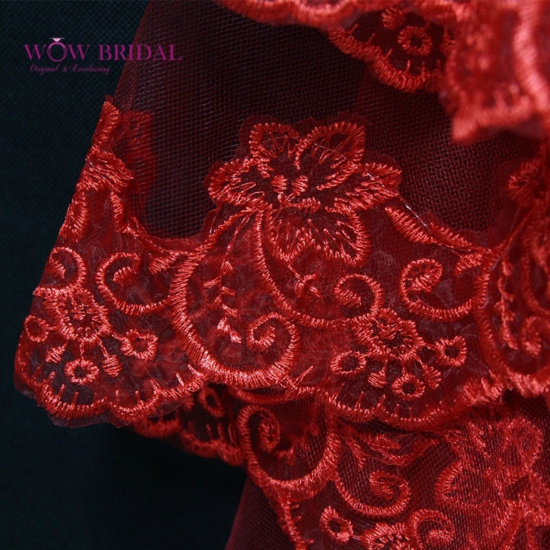 Wowbridal Изящная Красная свадебная вуаль для подружки невесты 2021 свадебные