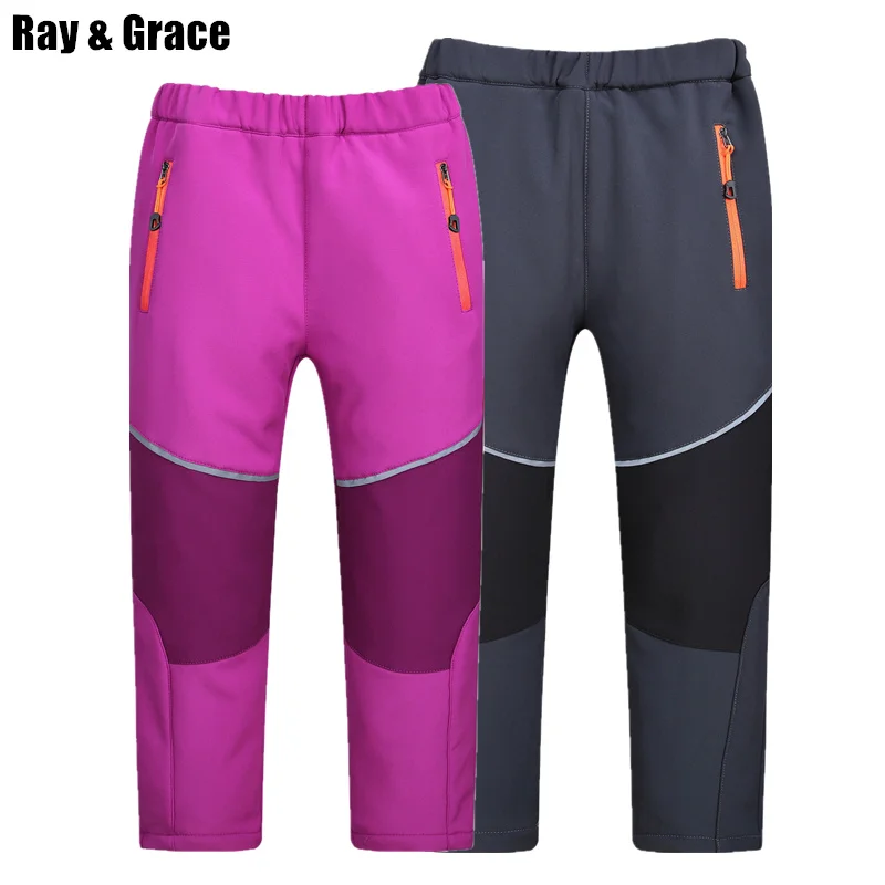 RAY GRACE зимние спортивные штаны для улицы Детские флисовые Водонепроницаемые