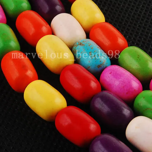 

Free shippping jewelry Multicolor Howlite Column Loose Beads Jewelry G5854