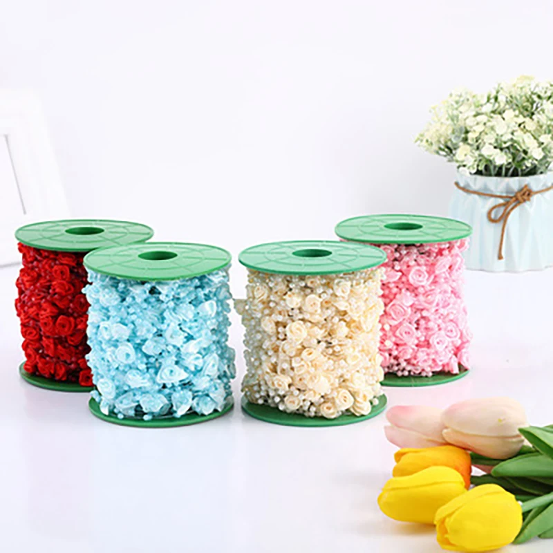 5 метров бежевый/белый цвет Роза искусственный цветок искусственная гирлянда для