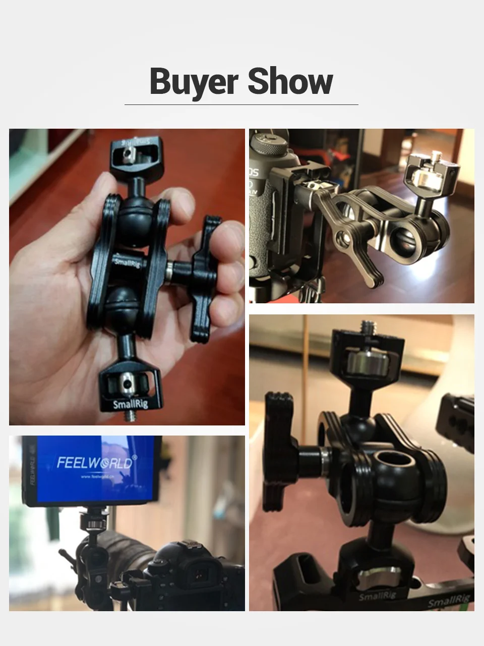 SmallRig алюминиевый сплав Quick Release Артикуляционная Волшебная рукоятка с двойными шариковыми головками+ 1/" винты для крепления мониторов-2070