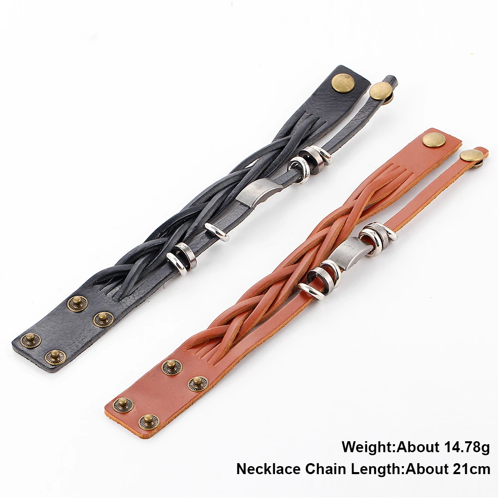 Мужской кожаный браслет IF ME модные витые браслеты в стиле панк черного