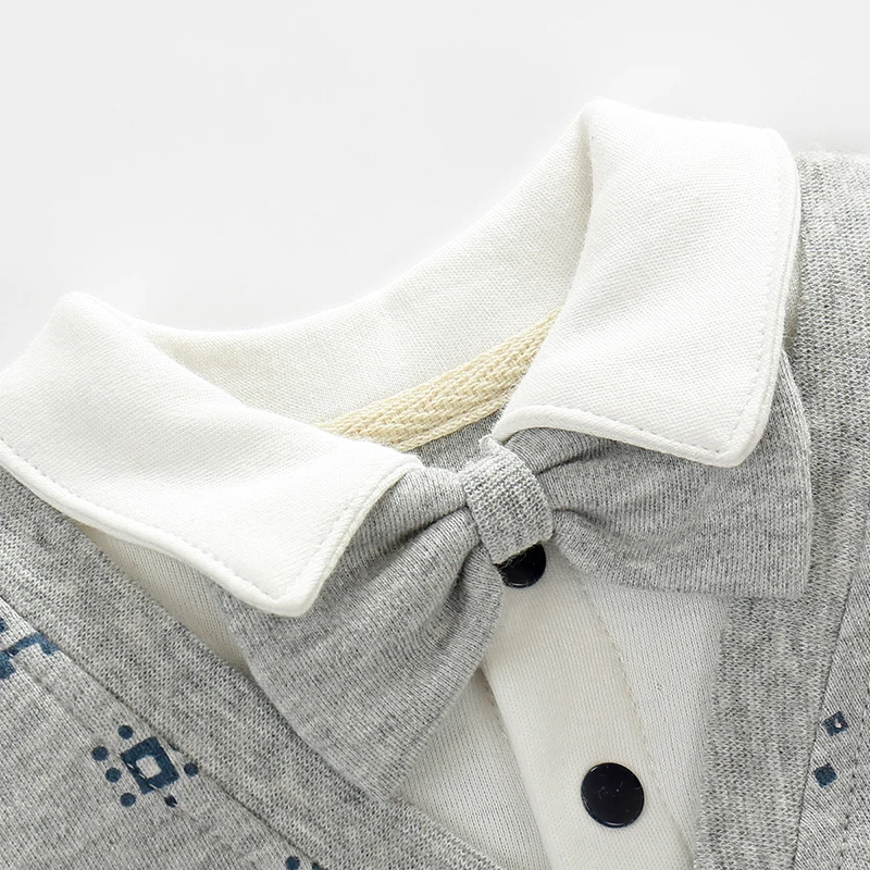 YiErYing Baby Clothes 2018 New Fashion Cotton Long Sleeve Tie Gentleman For Boy Party Rompers Infant Jumpsuits Clothing |