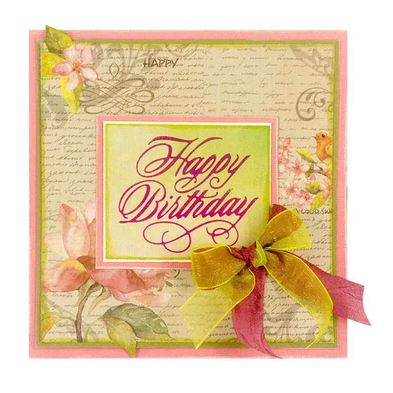 YaMinSanNiO Letter Dies Happy Birthday Metal Cutting 2019 For Scrapbooking Card Making Photo Album Stencil carfts Die Cut | Дом и сад