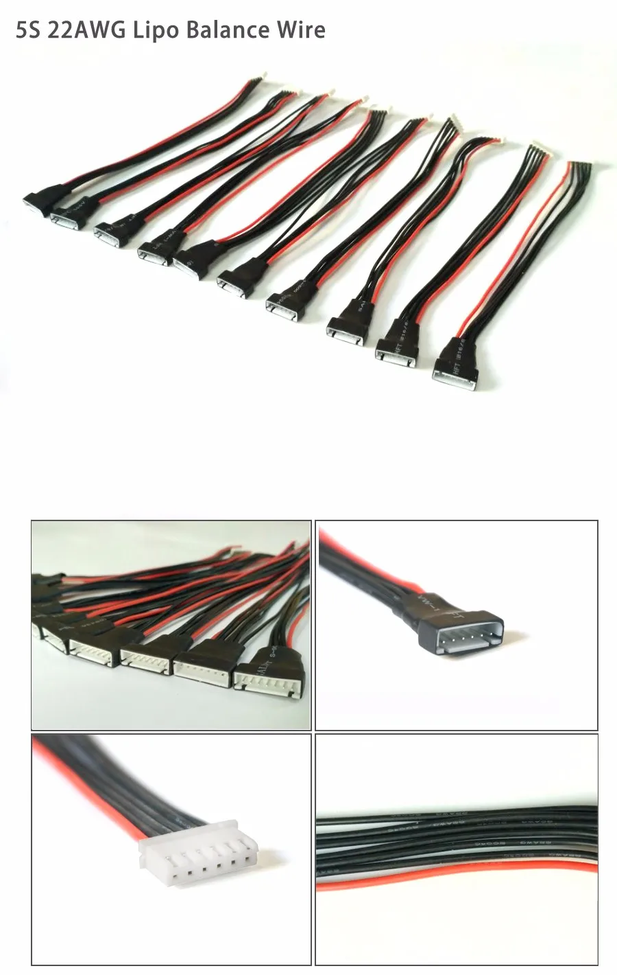 10 шт./лот 20 см 22AWG Li-Po батарея баланс зарядки удлинитель Кабель 2S 3S 4S 5S 6S для RC Lipo батарея