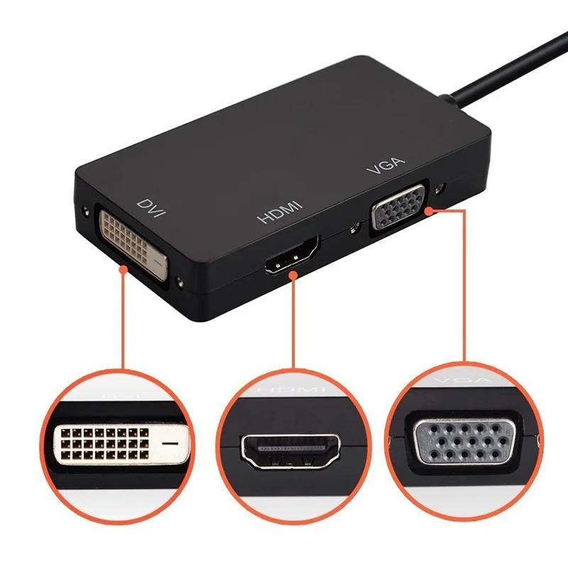 3 в 1 кабель адаптер с портом дисплея Mini DP на HDMI DVI VGA для Apple MacBook Pro Air mini iMac|adapter hdtv|cable