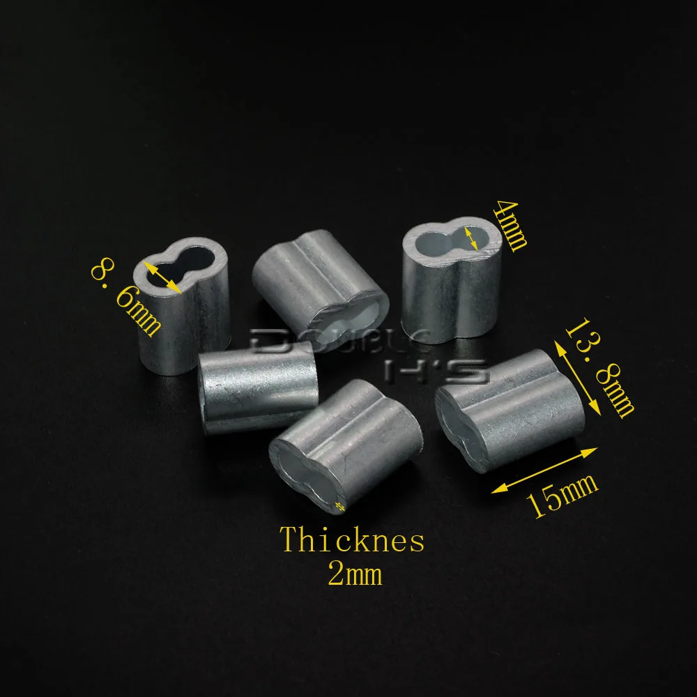 5 шт./лот 4 мм алюминиевые обжимные муфты для кабеля канатные зажимы