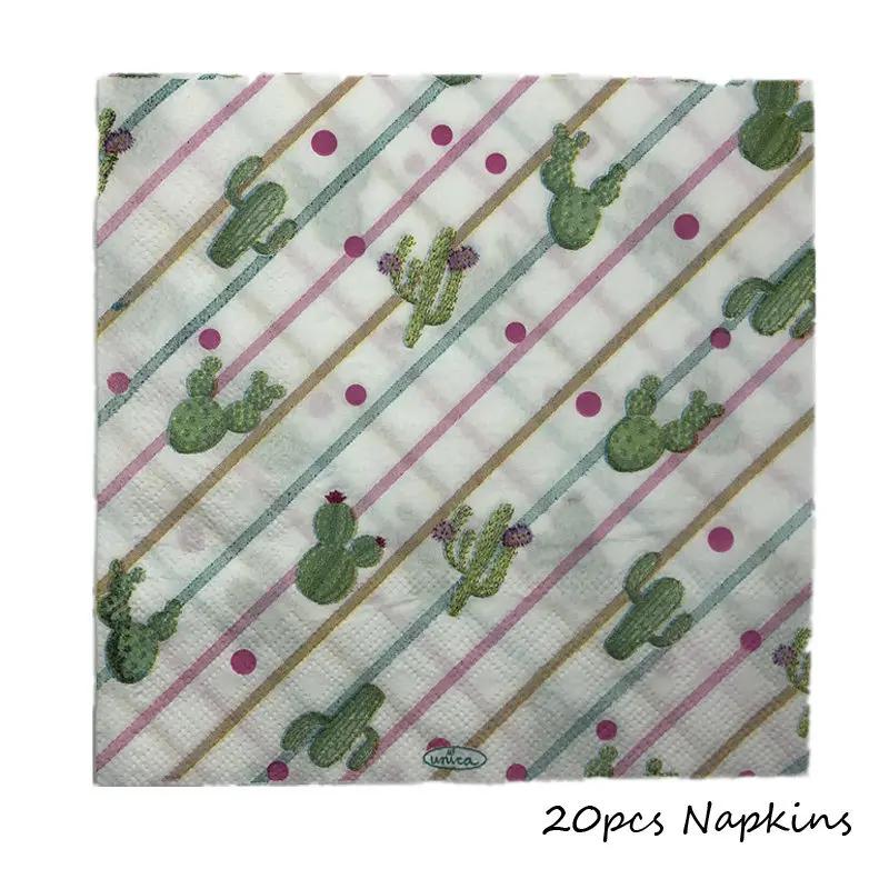 20pcs Napkins-4 Omilut Альпака день рождения часть одноразовая посуда набор Альпака лама одноразовые тарелки/чашки/салфетки кактус вечерние Декор Альпака торт - Цвет: 20pcs Napkins-4