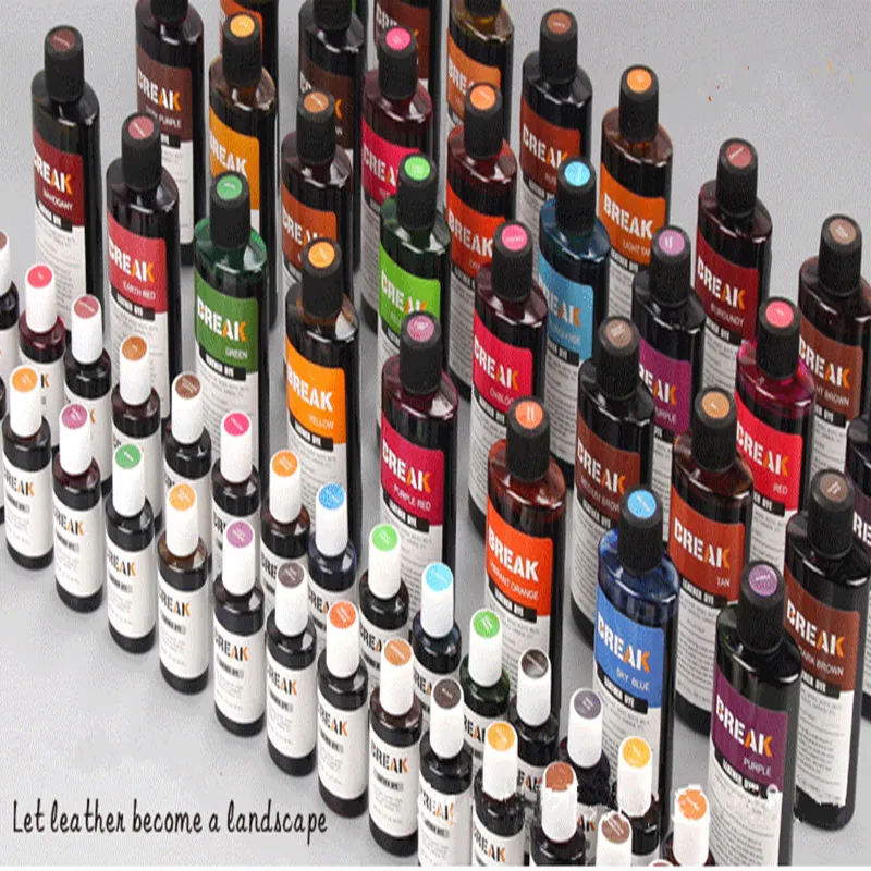 Botella de Alcohol para tinte de cuero de vaca, colorante vegetal curtido, agente colorante, 32 colores, 30ml-0