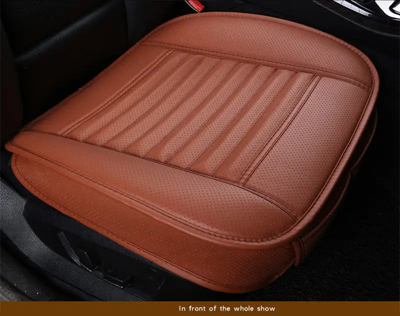 Front Orange Gspscn Чехлы для сидений мотоциклов бамбуковый уголь PU кожаные сиденья защитник автокресло Подушки S автомобиля Подушки сбоку вокруг сиденья Four Seasons - Название цвета: Front Orange