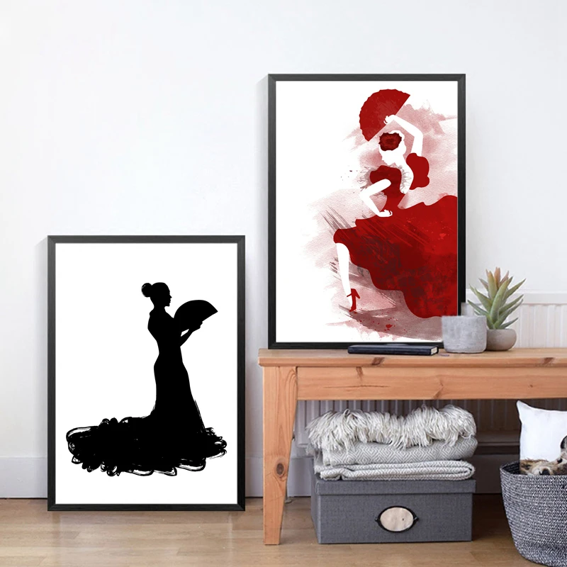 Испанский танцор фламенко художественный печатный плакат Настенная картина