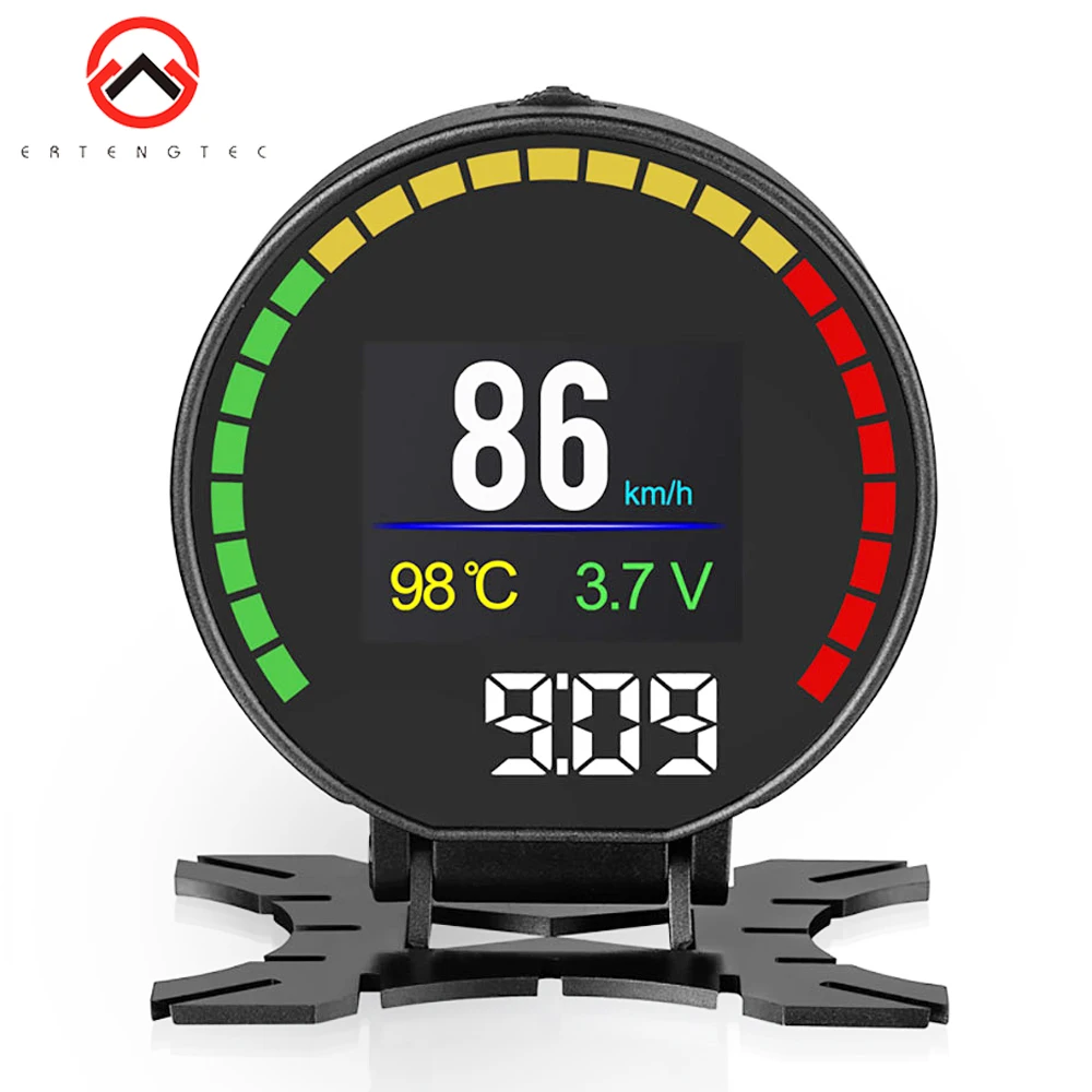 

P15 HD TFT OBD Head Up Display Digital Speed Hud Display Speedometer OBD2 Pressure Meter Alarm Oil Water Temp Gauge Code Reader