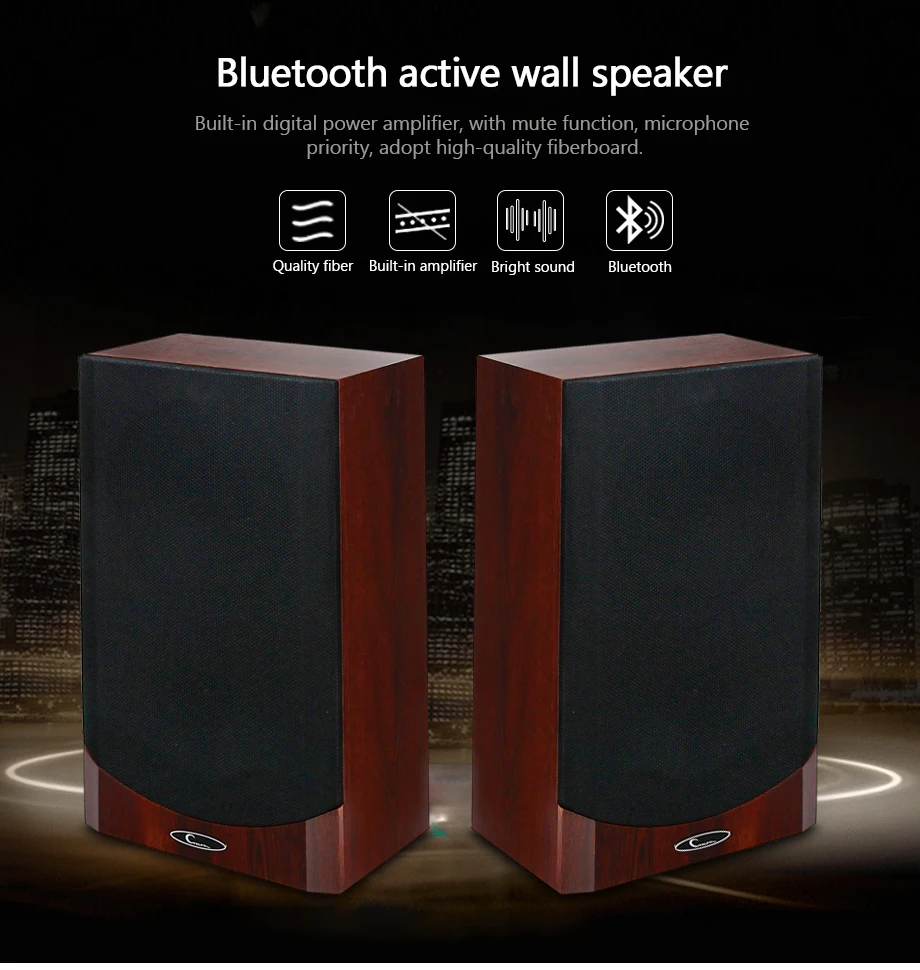 OUPUSHI CL631B bluetooth Активный настенный динамик Встроенный цифровой усилитель мощности с функцией отключения звука имеют высококачественную ДВП