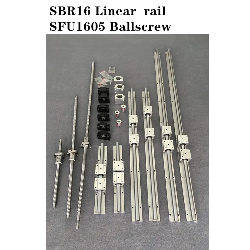 6 комплектов SBR16 300/1000/1300 мм линейная направляющая рельса + 3 комплекта SFU1605