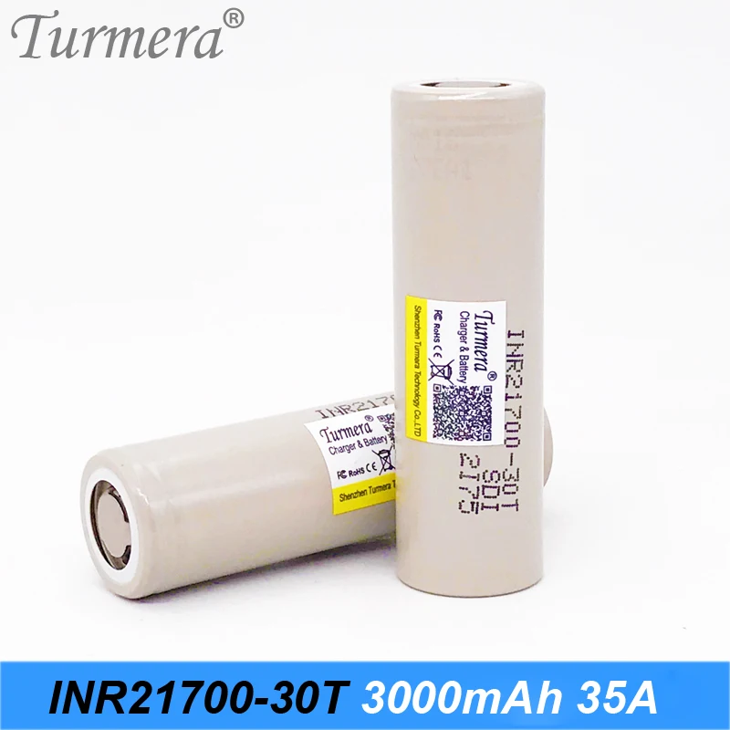 Новый аккумулятор 21700 3000 мАч inr21700 30t 35A с высоким потоком энергии для электронных