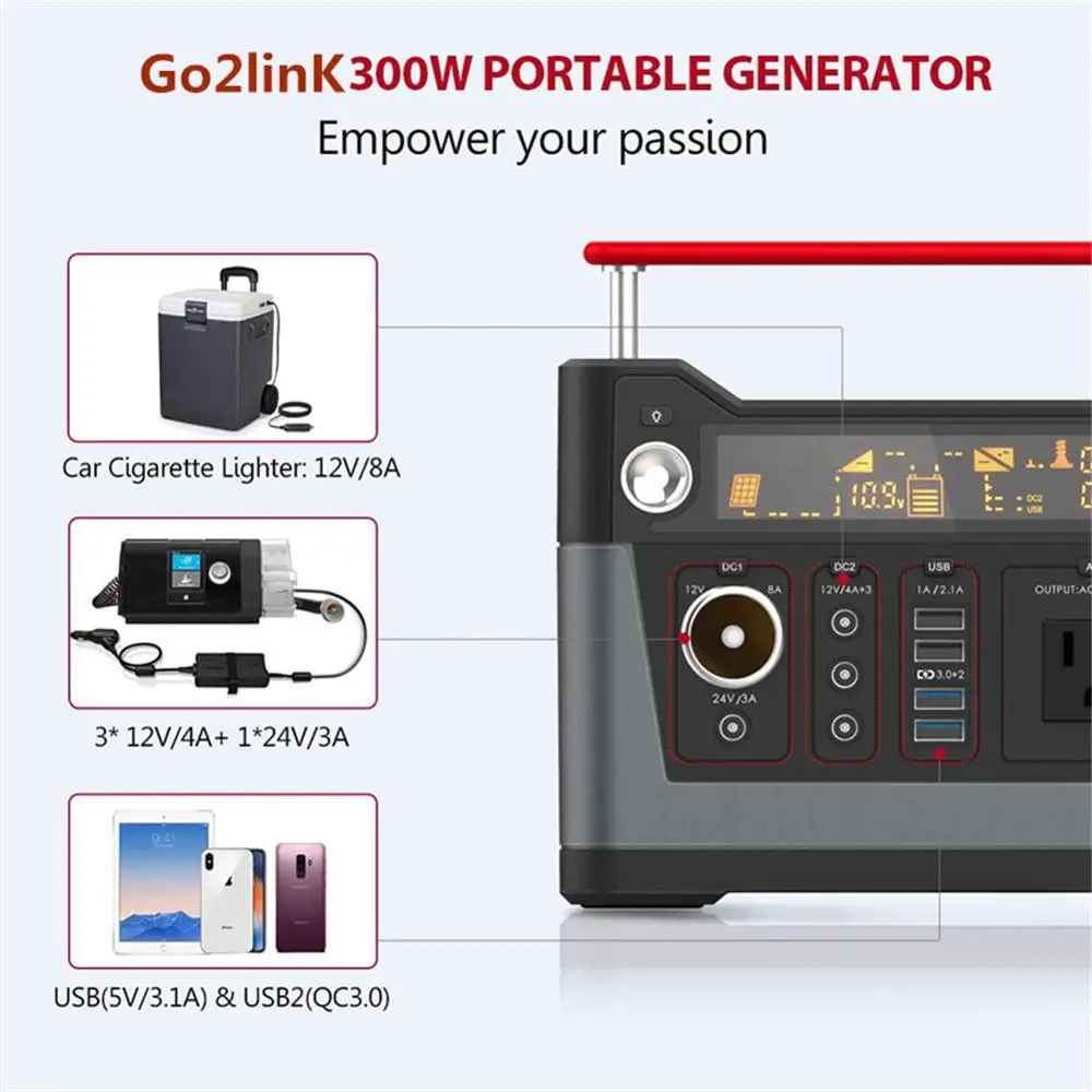 Портативный генератор Мощность станция 280Wh CPAP резервного копирования Батарея