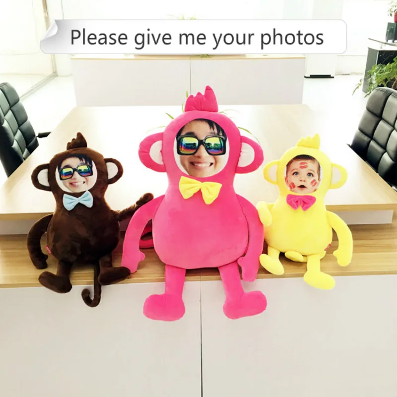 

Provide photo The monkey cushion Real human pillows Christmas decorations diy gift Birthday Valentine's Day Personality