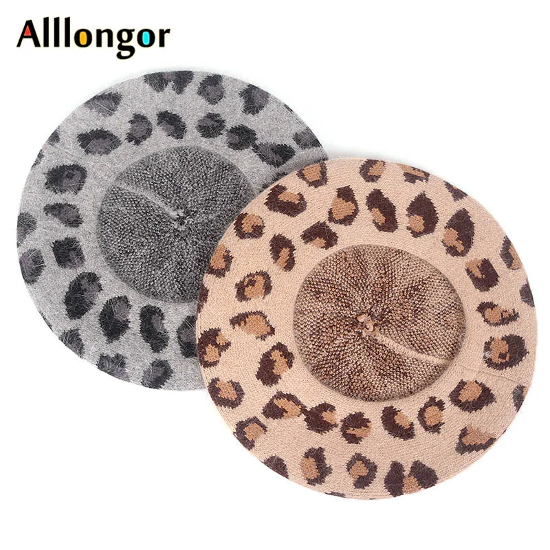 Высококачественная Новинка 2020 зимняя шапка берет с леопардовым принтом женская