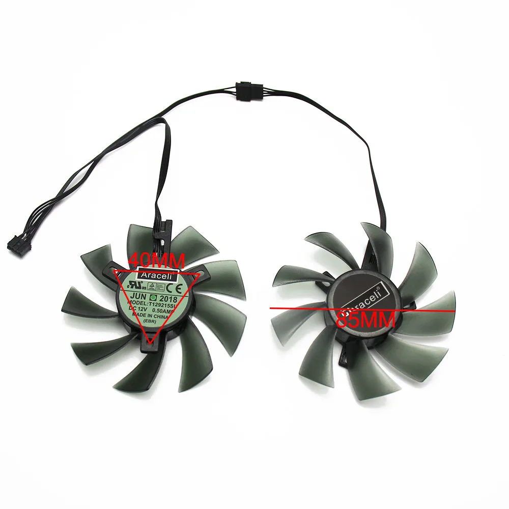 85 мм Новый DIY T129215SU 12 В 0.50A GTX 1050 1060 1070 RX580 Видеокарта охлаждения двойной