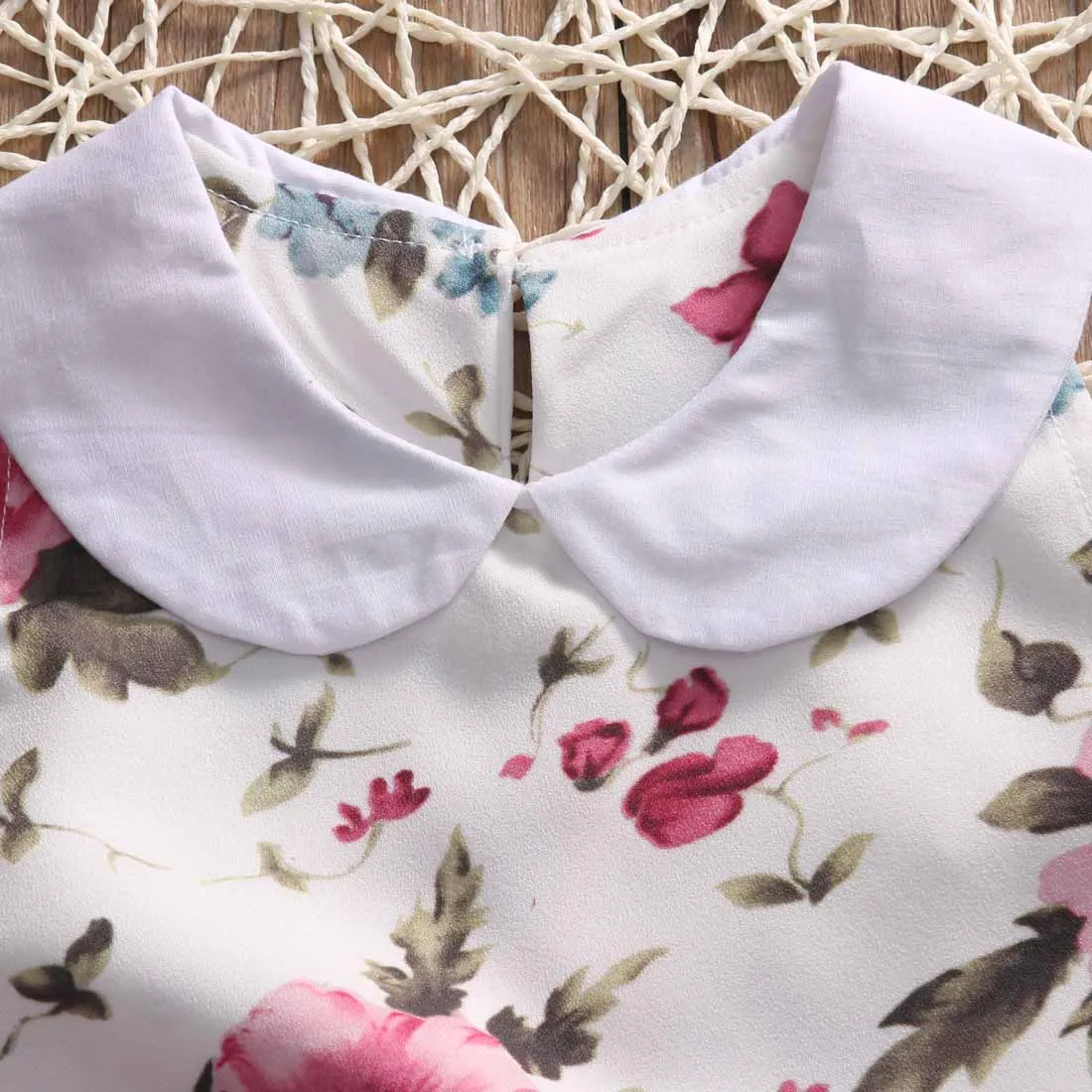 Cute Newborn Baby Girl Romper 2017 Summer Floral Clothes Peter Pan Collar Sleeveless Toddler Kids Sunsuit Outfits 0-24M | Детская одежда