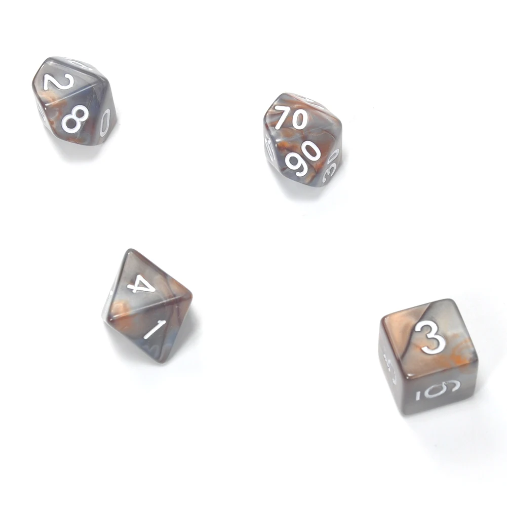 7 шт набор Игральный костей с Туманность эффект покер d & d4 d6 d8 d10 % d12 d20 многогранные