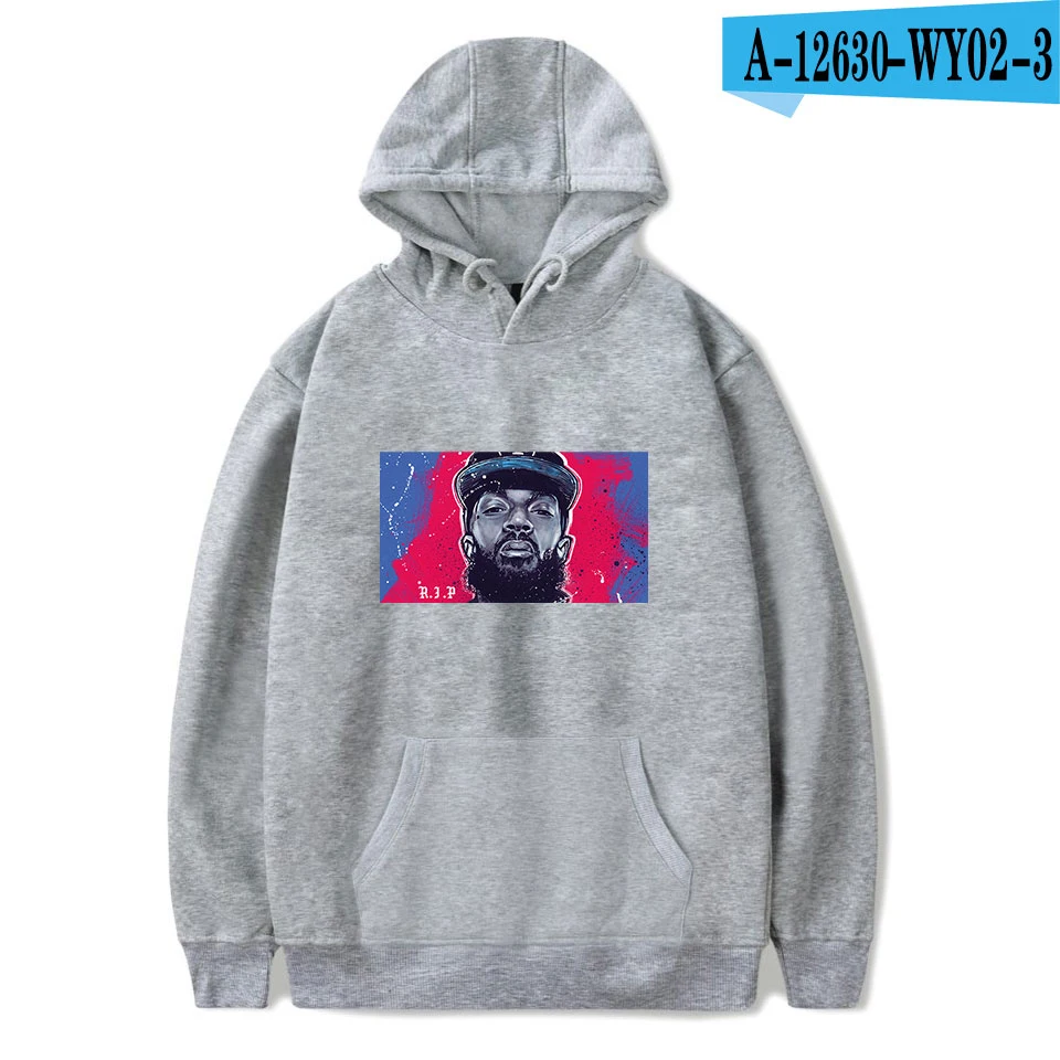 gray Nipsey Hussle Толстовка Свитера большого размера уличная топы весенние мужские толстовки женские пуловер с капюшоном спортивный костюм - Цвет: gray