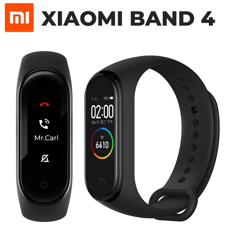 Новейший Xiaomi mi-браслет 4 Smart mi Band 4, фитнес-браслет с частотой сердечных сокращений 135 мАч, цветной экран, Bluetooth 5,0