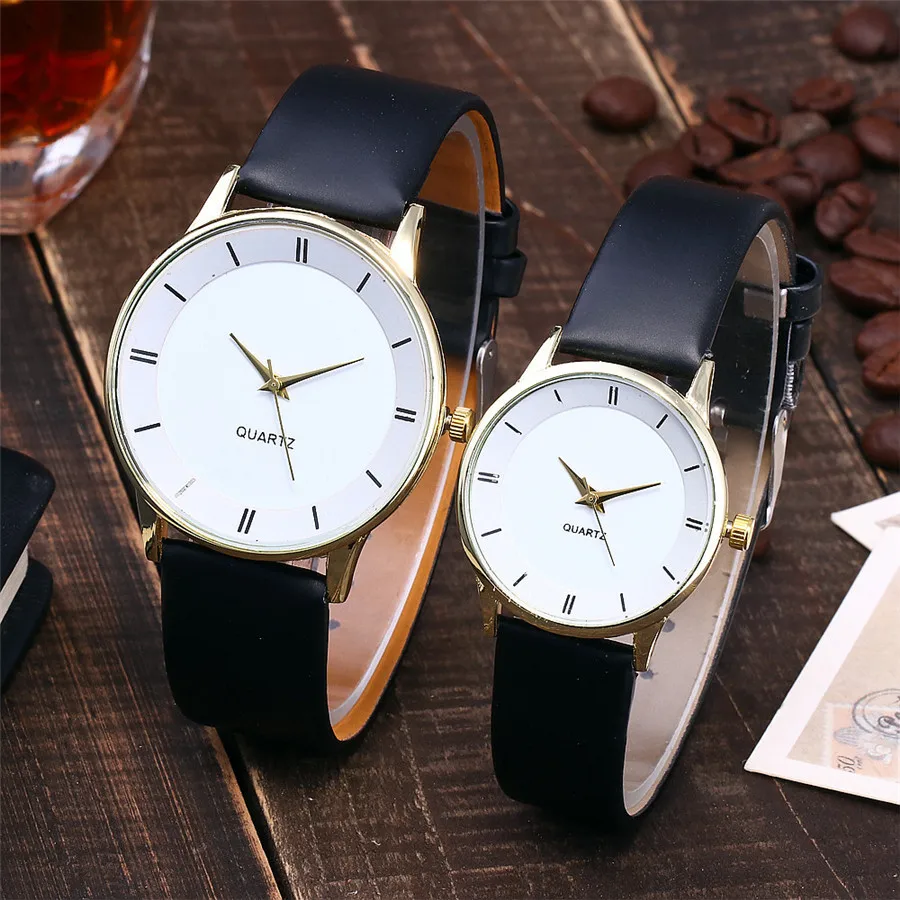 2018 Прямая поставка часы для влюбленных женские мужские Роскошные черные